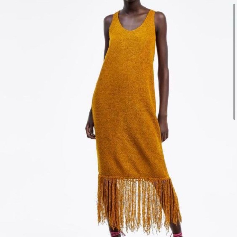 Zara Yellow Maxi Sundress Sleeveless Scoop Neck